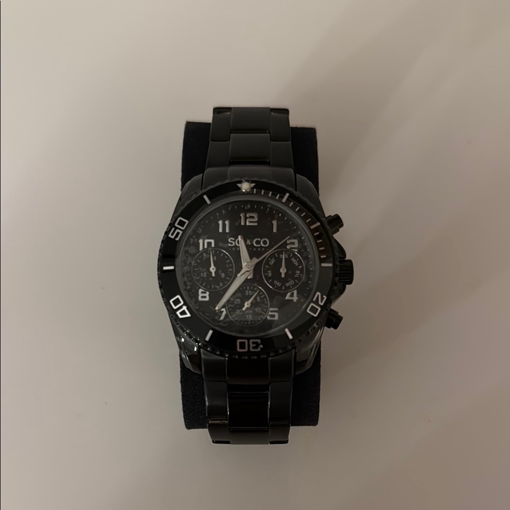 SO&CO Stainless Steel Black Men's Watch